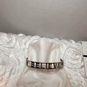 “BELIEVE” mantraband jewelry.  Adjustable for all sizes!